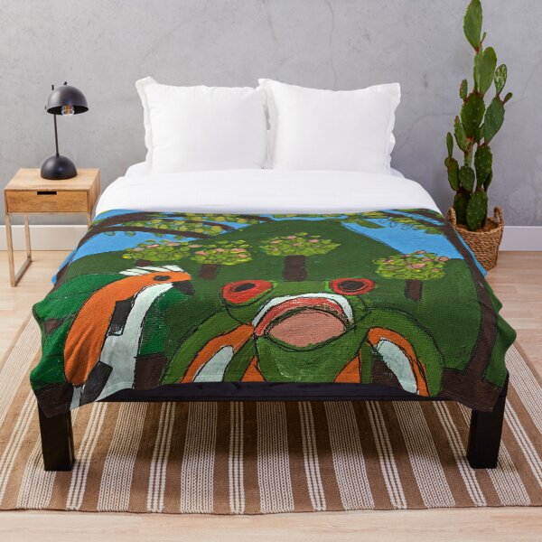 Item preview, Green Frog and Bird Zion Levy Stewart Original Art designed and sold by Zion Levy Stewart.