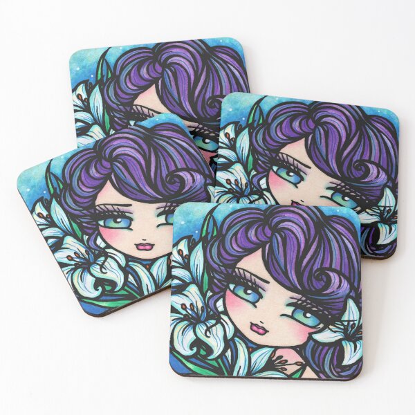 Item preview, Fairy with Purple Hair and Easter Lily's Fantasy Art Work designed and sold by hannahlynnart.