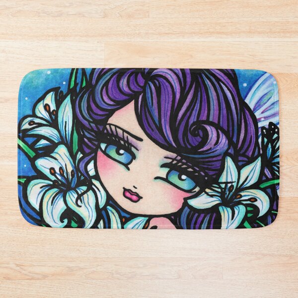 Item preview, Fairy with Purple Hair and Easter Lily's Fantasy Art Work designed and sold by hannahlynnart.