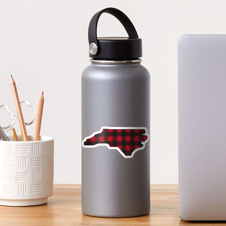 North Carolina Buffalo Plaid Sticker