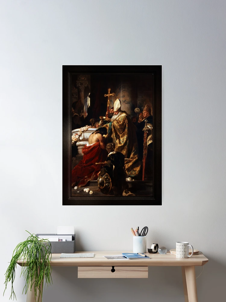 The Baptism of Vajk by Gyula Benczúr - A Profound Commitment To Faith 2 The Baptism of Vajk by Gyula Benczúr Old Masters Classical Art Reproduction Room Decor Poster Art Print