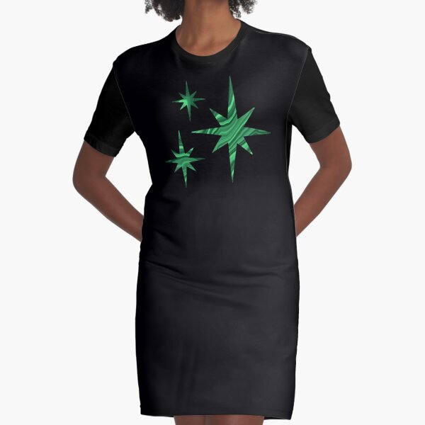 Malachite Stars Graphic T-Shirt Dress