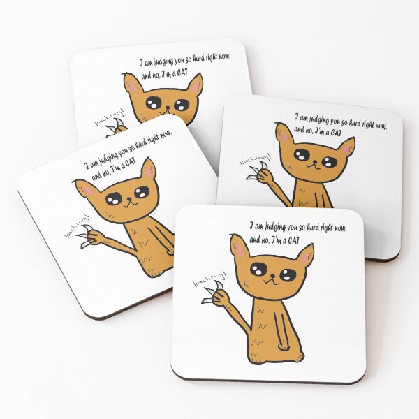 Item preview, Funny Cat Design | Cat Products | Humorous Cat Products | "I'm judging you so hard right now. and no, I'm a CAT" | designed and sold by Jeleedesigns.