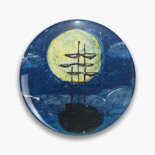 Item preview, a boat floating on a moon-lit ocean designed and sold by TheFourthMuse.