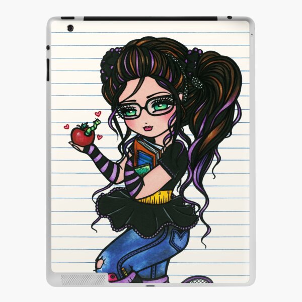 Cute Nerdy Bookworm Smartiepants Girl iPad Skin