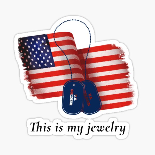 &ldquo;Dog tags on US Flag&rdquo; Sticker for Sale by WomanVeterans | Redbubble