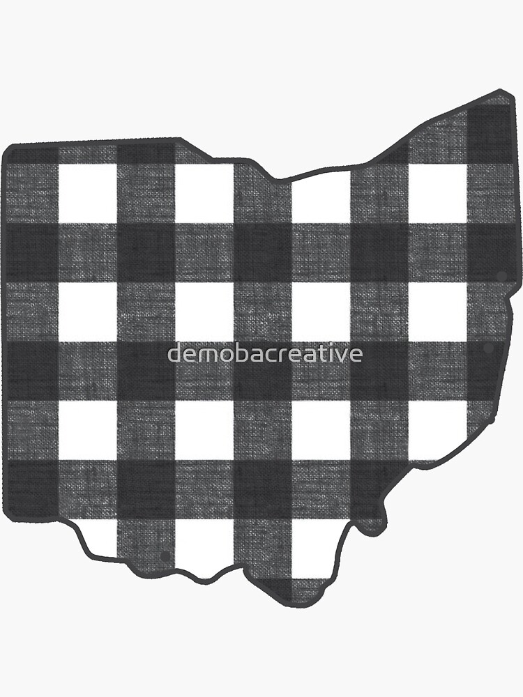 Ohio Black & White Plaid by demobacreative