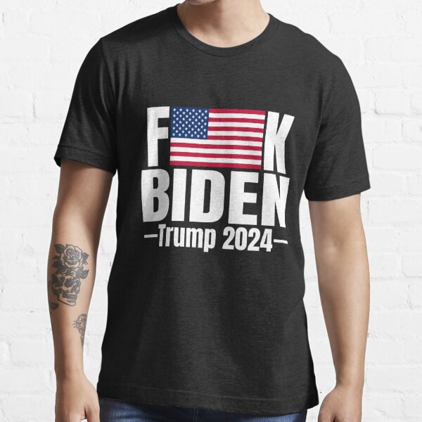 Fuck Biden American Flag Trump 2024 Shirt Essential T-Shirt