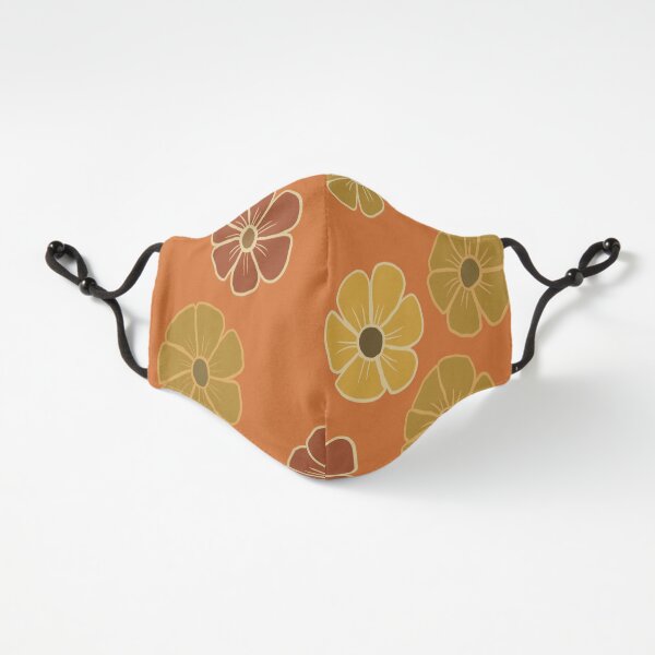 Retro Orange Florals Fitted 3-Layer