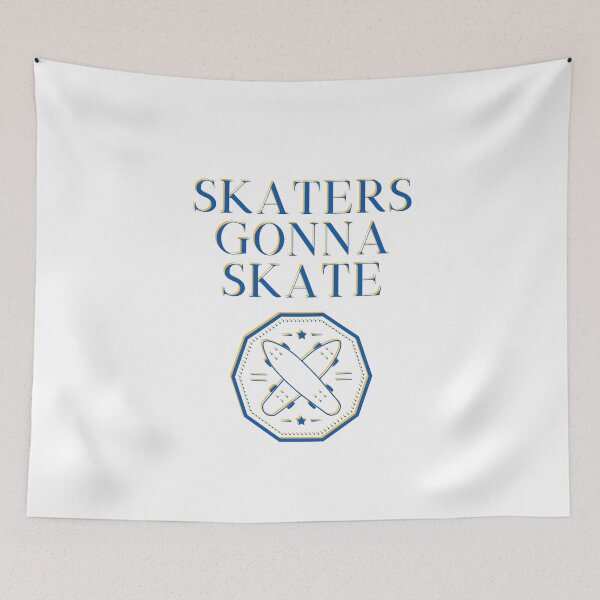 Item preview, Skaters gonna skate - Retro Vintage Skater girl Women Boy Extreme blue yellow minimalist trendy american boarding tricks tournament novelty designed and sold by CJCTEES.