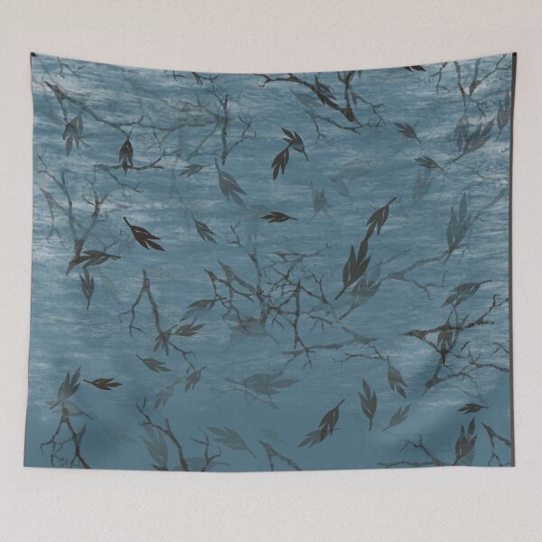 Item preview, Hojas flotantes y ramitas en agua abstracta. designed and sold by Lians.