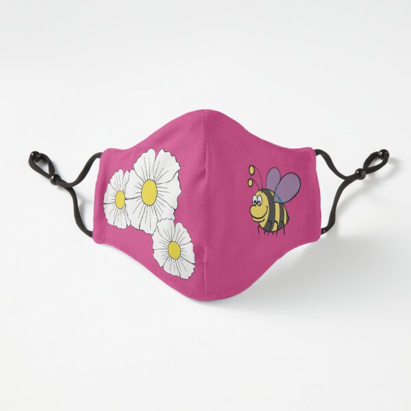Happy Bee with Big Flowers Fitted 3-Layer
