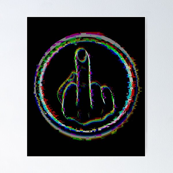 white middle finger emoji | Poster
