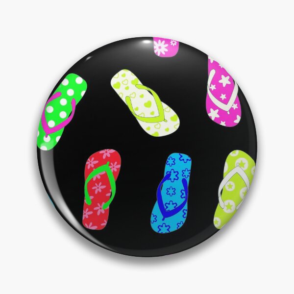 Item preview, Colorful Flip Flop Sandals Black designed and sold by Julie Erin Designs.