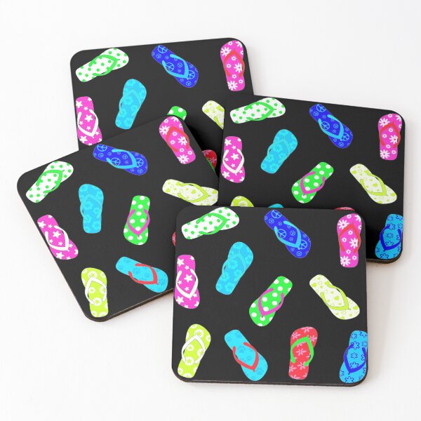 Item preview, Colorful Flip Flop Sandals Black designed and sold by Julie Erin Designs.