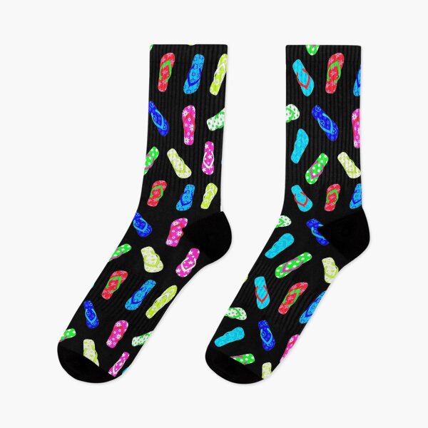 Item preview, Colorful Flip Flop Sandals Black designed and sold by Julie Erin Designs.