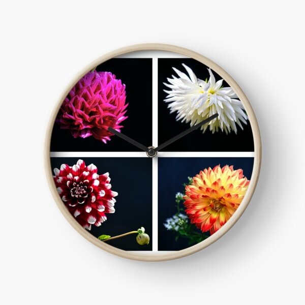 Local flower collage Clock