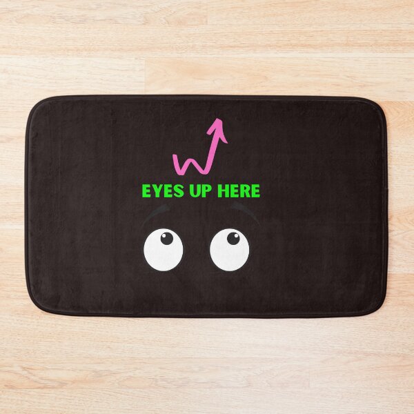 Item preview, Funny Eyes Up Here Design Day-glo Green Letters Pink Arrow Cute Eyes designed and sold by Heinessight Merch.