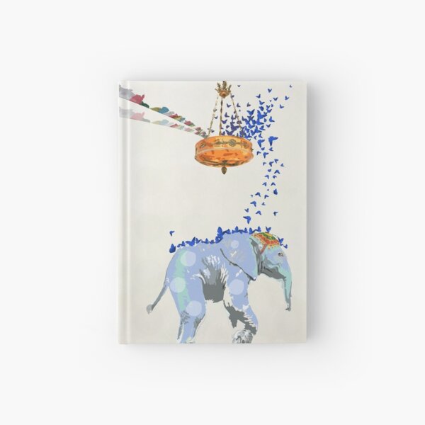 Beatrice Elephant with Blue Butterflies Hardcover Journal