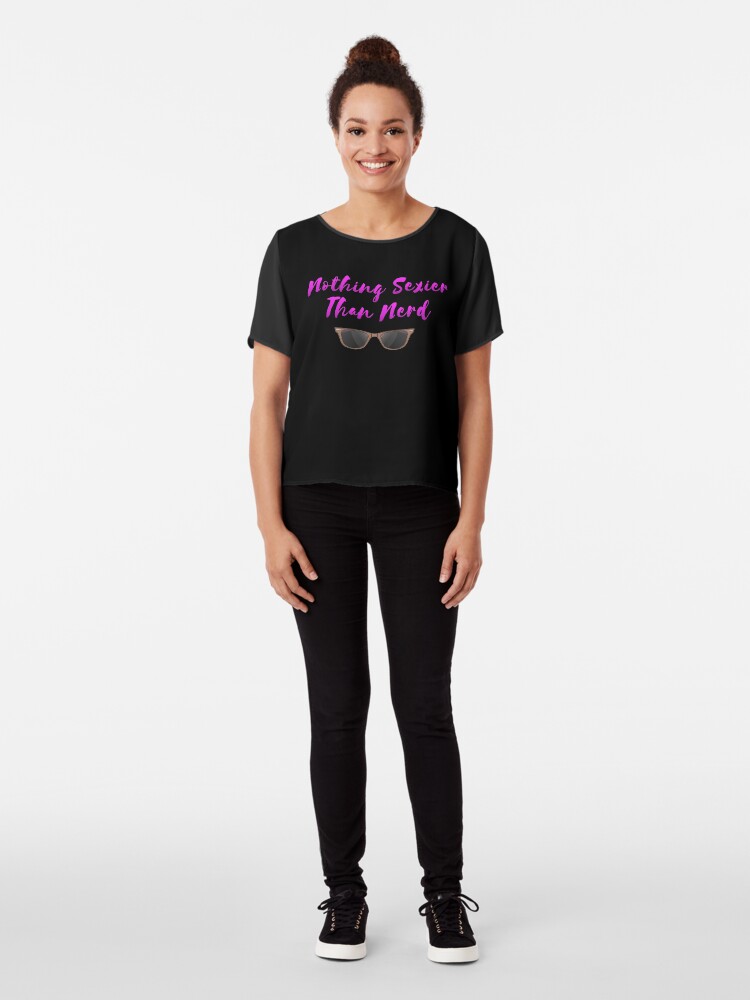 Alternate view of Sexy Nerd Tee Chiffon Top