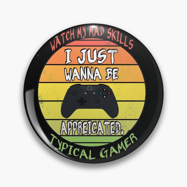 Item preview, Gamer gift with gaming controller, I just wanna be appreicated, retro vintage sunset style designed and sold by Healthy-Sarcasm.