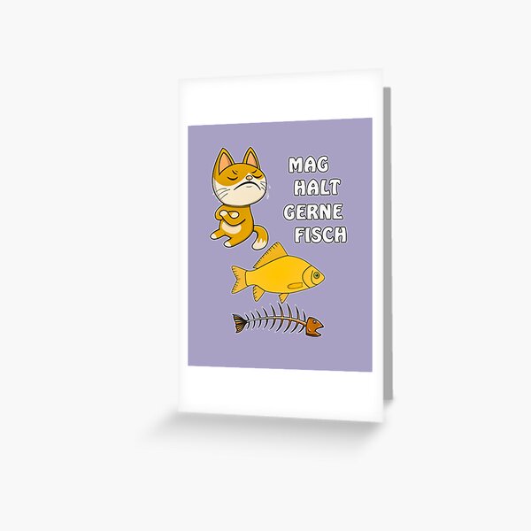 Grumpy cat do not like fish Greeting Card