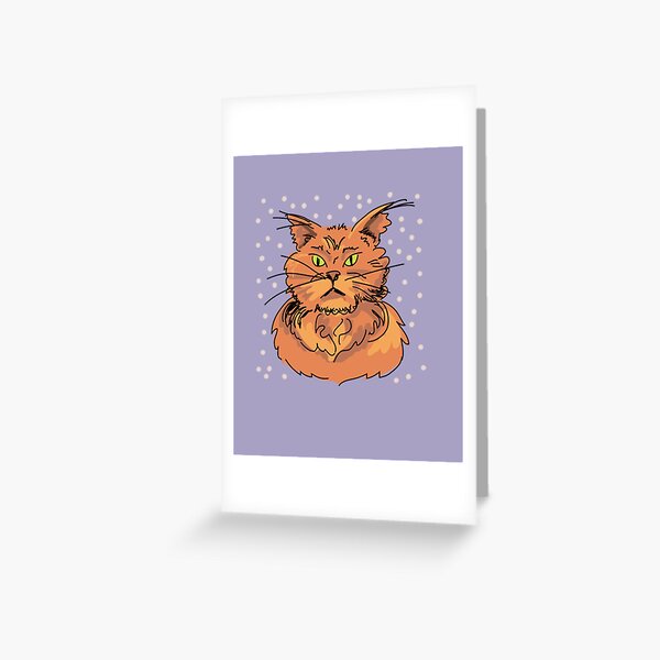 Angry Kitty surrounded by hearts Greeting Card
