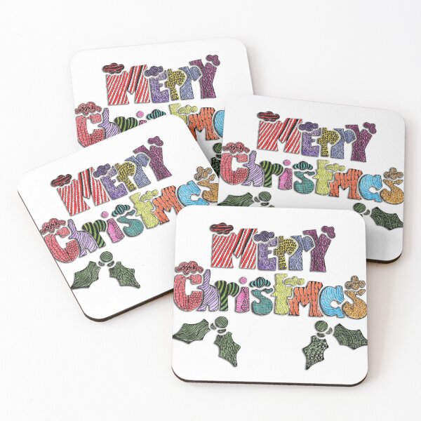 Item preview, Zentangle Merry Christmas in Bright Colors designed and sold by The Elderberry Blossom.