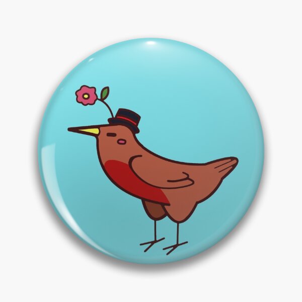 Item preview, bird with hat designed and sold by PrickleCat.