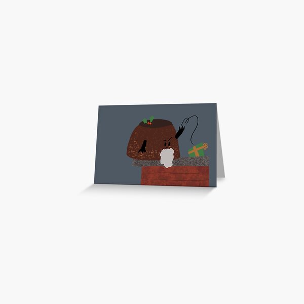 Father Christmas Pudding Greeting Card
