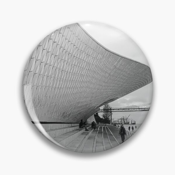 Item preview, MAAT Lisbon Museum of Art, Architecture and Technology River Tagus black and white photo designed and sold by am-mantilla2156.