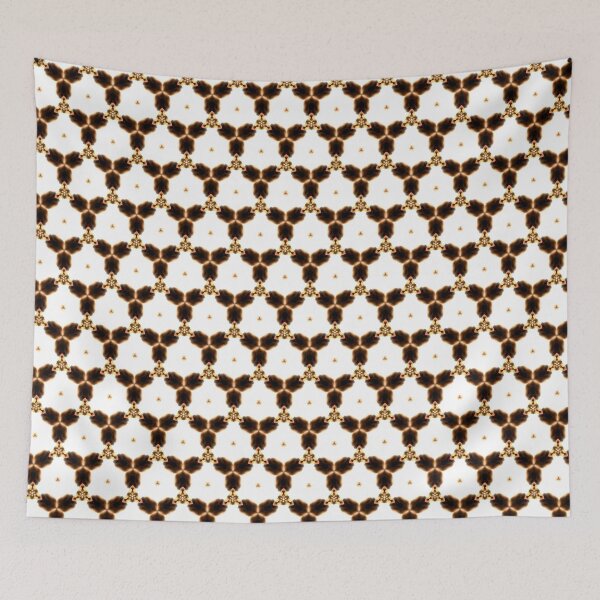 Aperçu de l'œuvre MOUCHARABIEH 2 motif triangles orientaux pétale psychédélique marron bois brun créée et vendue par dragonemma.