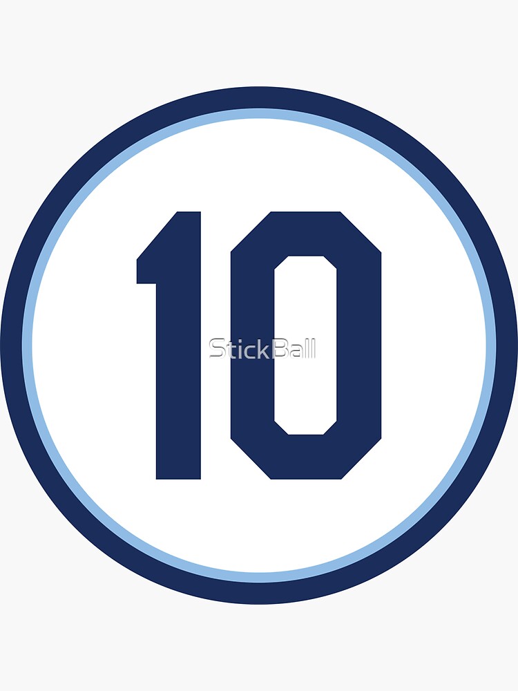 Mike Zunino #10 Jersey Number Sticker for Sale by StickBall