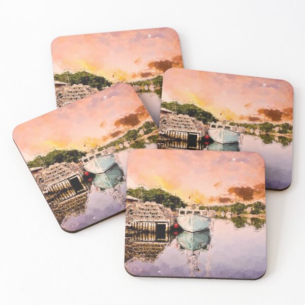Item preview, Sunset lake scenery art. designed and sold by Imaginarium Studio.