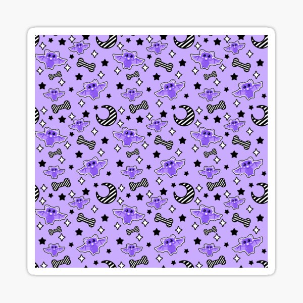 Magical kawaii spooky bats light purple Sticker