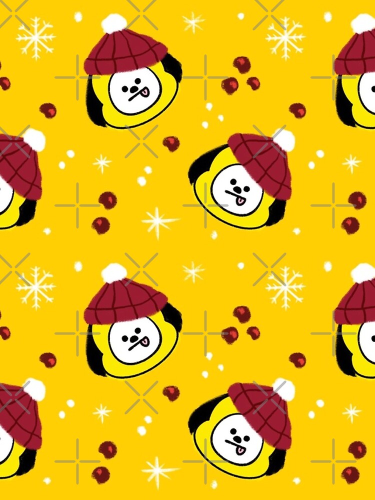 Yellow Puppy Chimmy Christmas Pattern BTS Jimin by StellarTatter