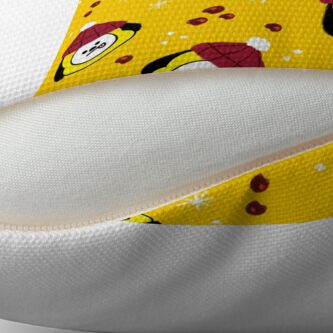 Alternate view of Yellow Puppy Chimmy Christmas Pattern BTS Jimin Throw Pillow