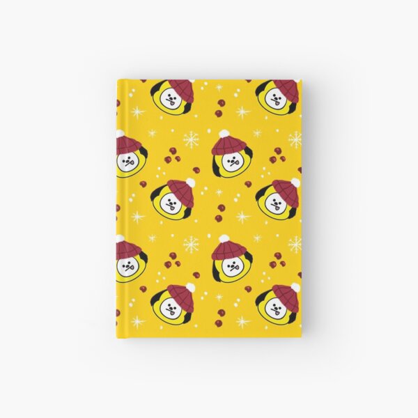 Yellow Puppy Chimmy Christmas Pattern BTS Jimin Hardcover Journal