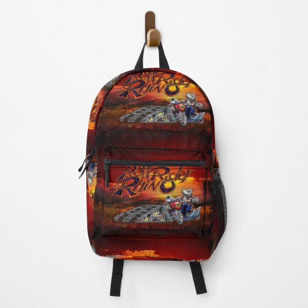 Item preview, Rhino, Ruff Rider Rhino, Cartoon Biker, Riding into the African Sunset designed and sold by ronnieyoung.