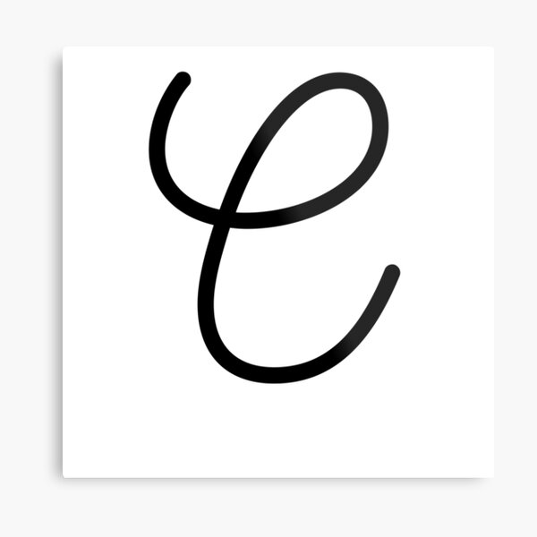 cursive h metal print by jose234 redbubble
