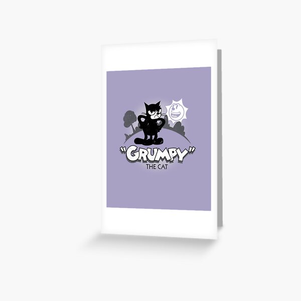 Cute cranky black Cat Greeting Card