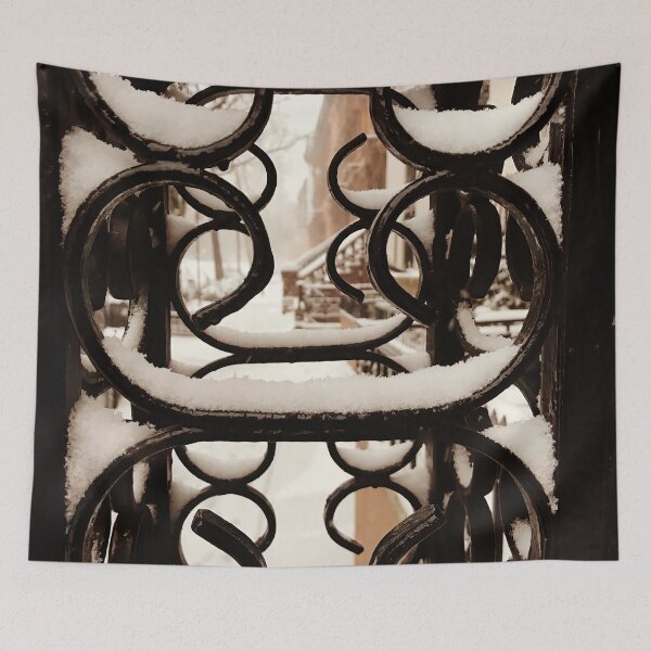 Item preview, Harlem brownstones under the snow close up designed and sold by Laurence Bruneau.