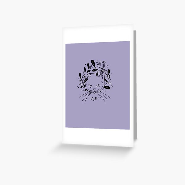 Grumpy Kitty with flowers Greeting Card