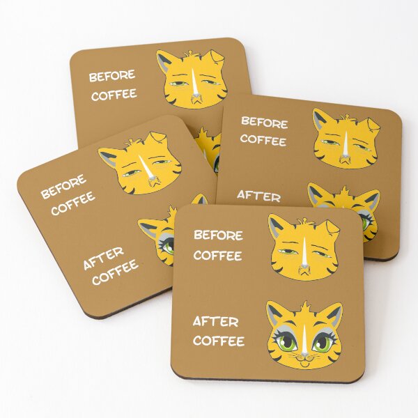 Item preview, Before Coffee Cat - After Coffee Cat designed and sold by janraydesigns.