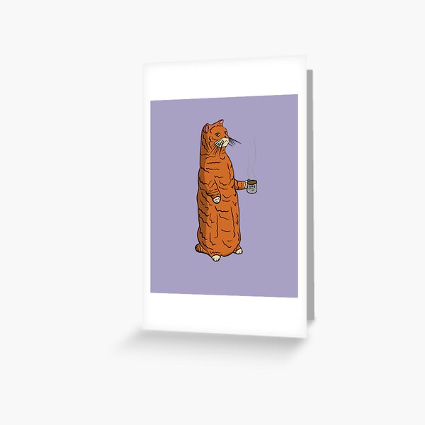 Morning cat with coffee Greeting Card