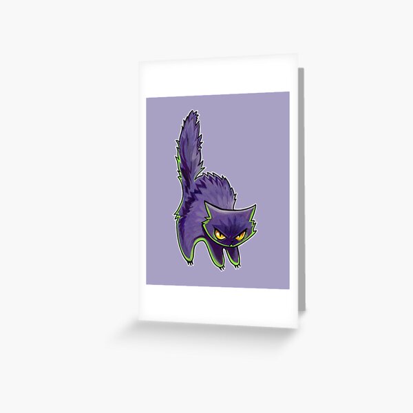 Grumpy cat with Purple hiss Greeting Card