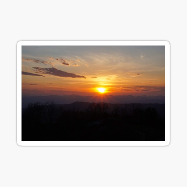 Mountain Sunset with Clouds Sticker
