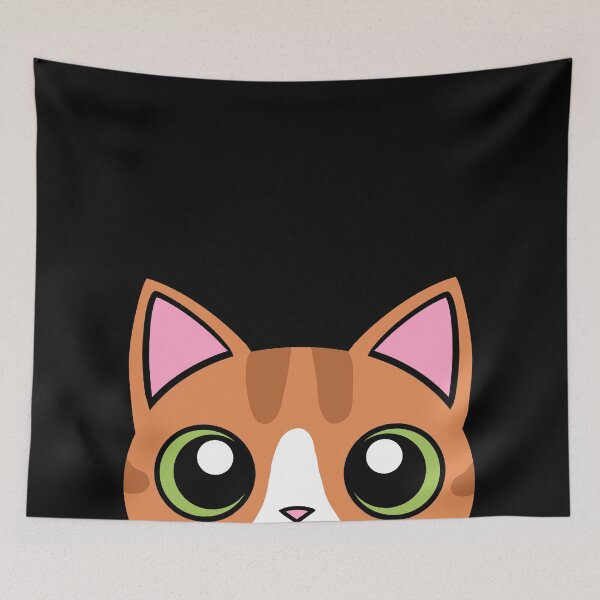 Item preview, Orange and white cat peek designed and sold by Sphynx-Ink.