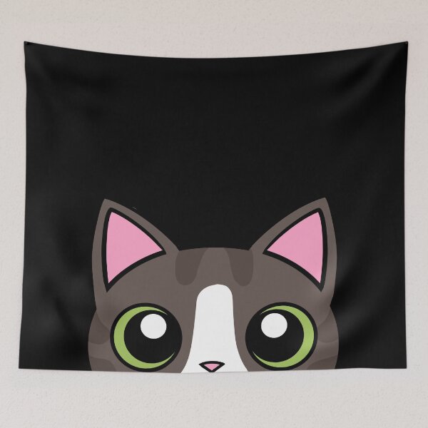 Item preview, Tabby and white cat peek designed and sold by Sphynx-Ink.