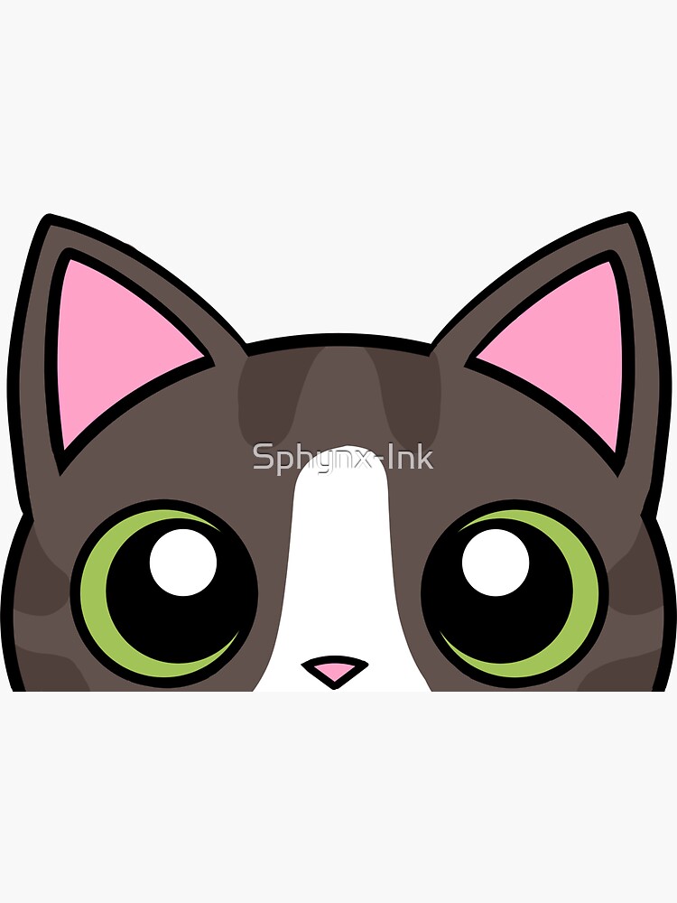 Tabby and white cat peek